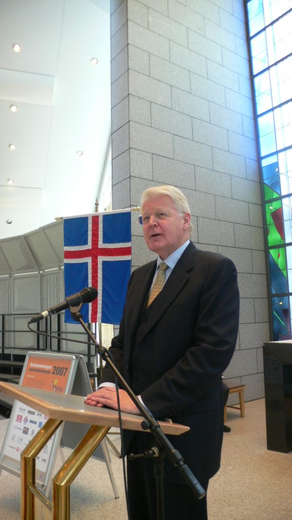 Ólafur Ragnar Grímsson, forseti Íslands, á lokahófi Nýsköpunarkeppni grunnskólanna