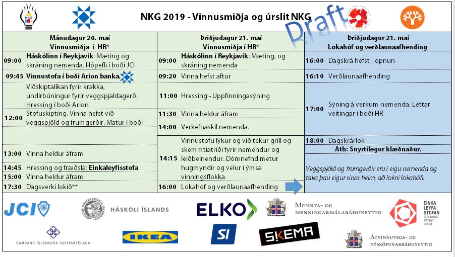 Vinnustofa-2019-Draft Dagskrá vinnustofu NKG 2019